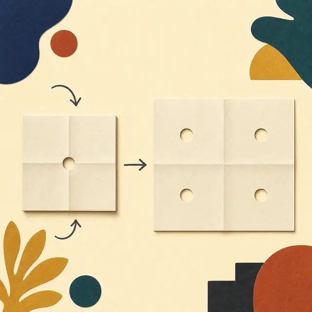 Fold & Reveal. Predict the holes hidden inside folded paper.