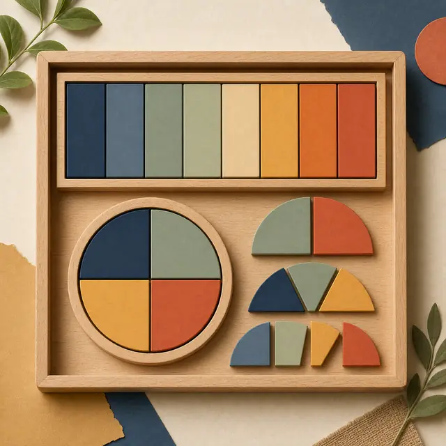 Fraction Frames. Combine exact pieces to build the fraction.