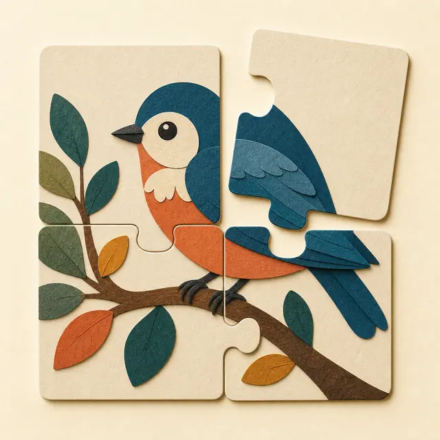 Picture Patchwork. One picture, piece by piece.