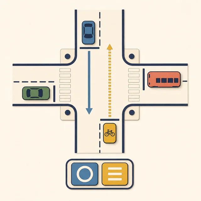 Traffic Tamer. Plan a calm path through every junction.