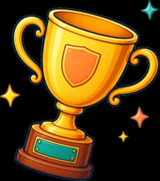 A bright golden prize trophy with celebratory details