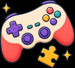 A colourful game controller with a puzzle piece