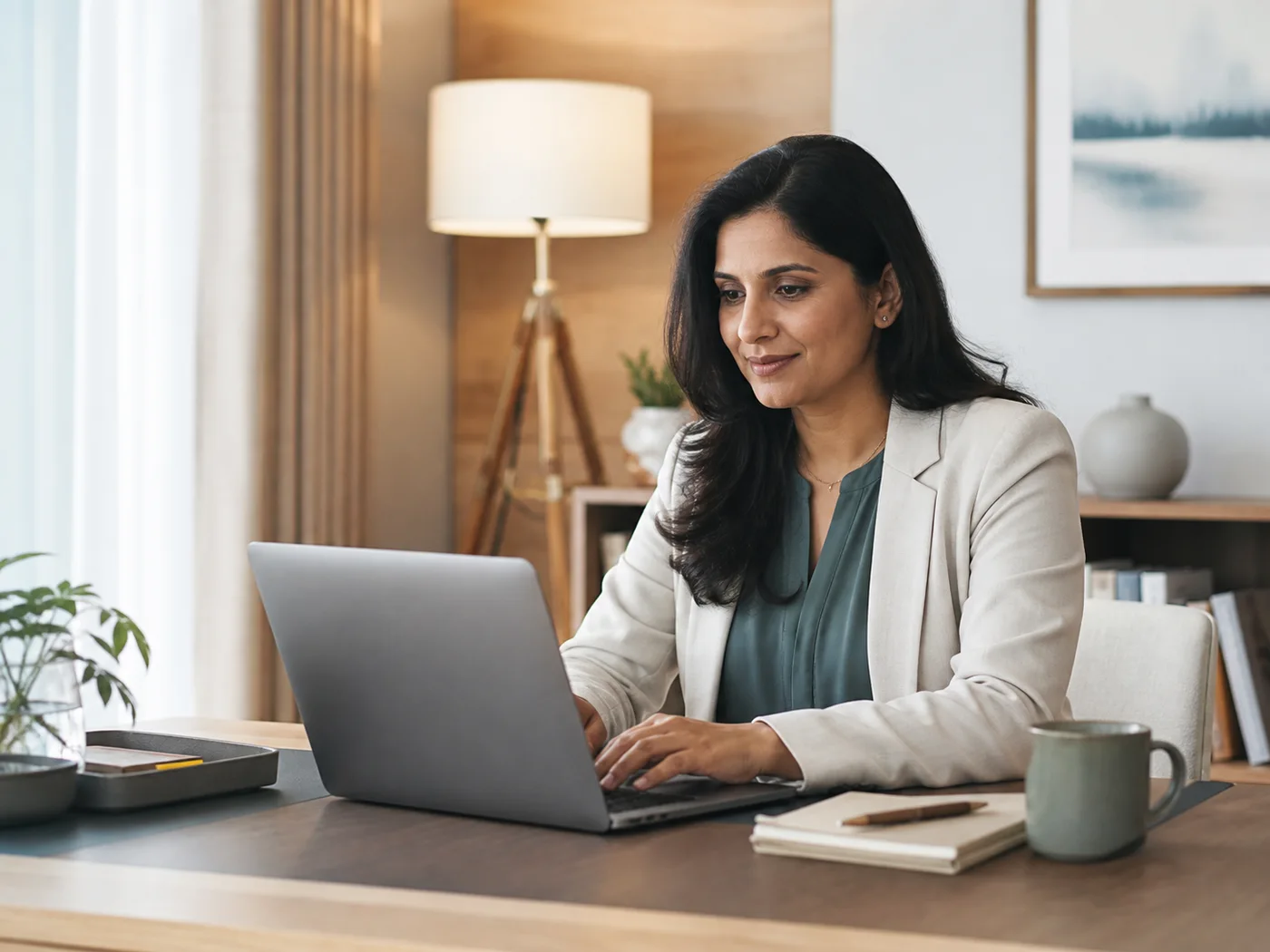A clinician reviewing an AI-assisted note